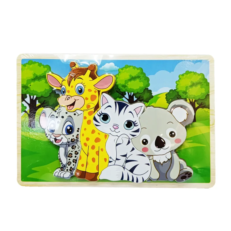 Rappa Drevené puzzle zvieratká 8 dielikov