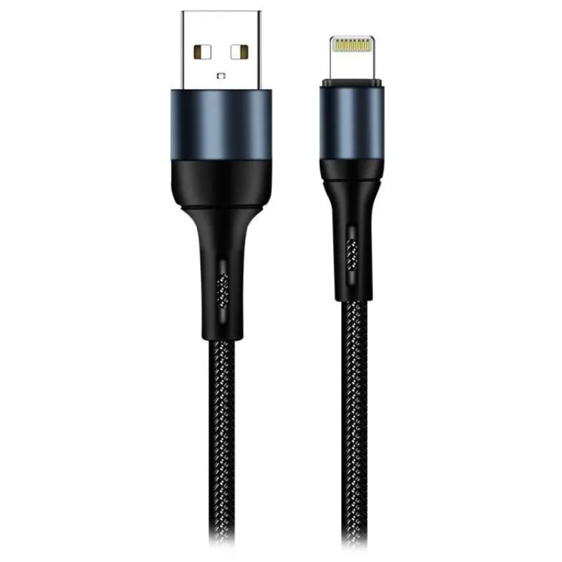 Colorway Datový Kabel USB/ Apple Lightning/ 2.4A/ Nylon/ 1m/ Černý (CW-CBUL045-BK)