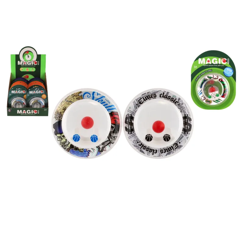 Teddies Hlavolam hra s loptičkou plast 8cm 4 farby na karte 12x16cm