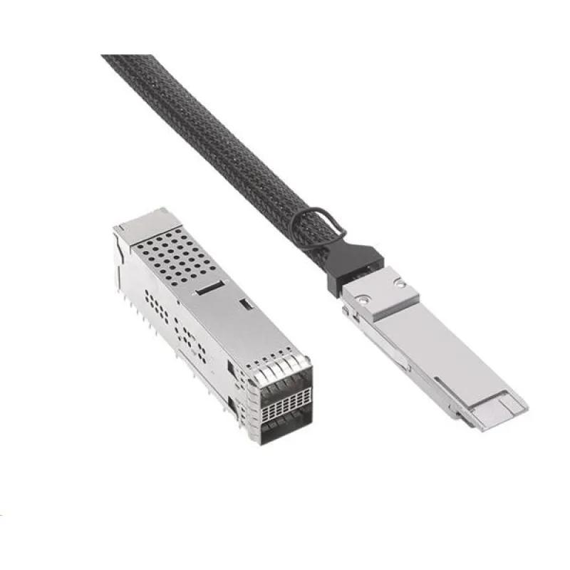 QSFP28-DD 400Gbps na 2x QSFP56 200Gbps pasivní metalický kabel, 2m, 28AWG…