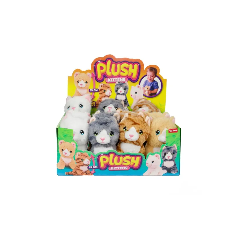 Teddies Mačka mačiatko sediace plyšové 15cm 4 farby