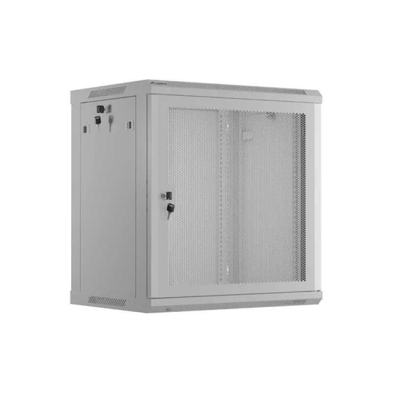 LANBERG NÁSTĚNNÁ INSTALAČNÍ SKŘÍŇ 19" 12U 600X450 ŠEDÉ PERFOROVANÉ DVEŘE - PLOCHÉ BALENÍ WF01-6412-23S