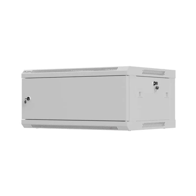 LANBERG NÁSTĚNNÁ INSTALAČNÍ SKŘÍŇ 19" 4U 600X450 ŠEDÁ KOVOVÁ DVÍŘKA (PLOCHÉ BALENÍ) WF01-6404-00S