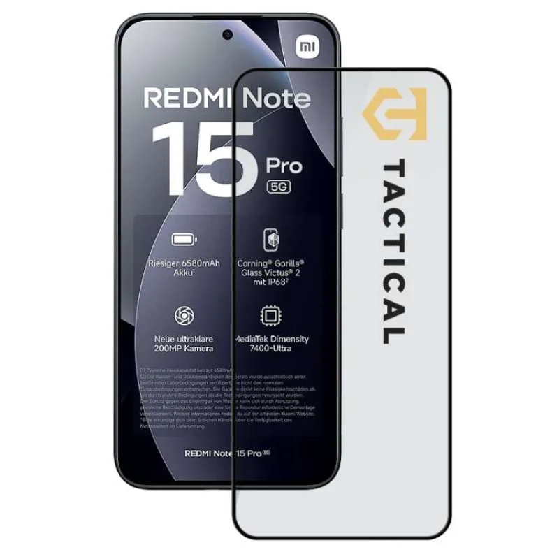 Tactical Glass Shield 5D sklo pre Xiaomi Redmi Note 15 Pro 5G Black (8596311300660)