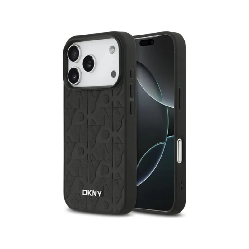 DKNY PU Leather Grid Pattern Magsafe kryt iPhone 17 Pro Max čierny…