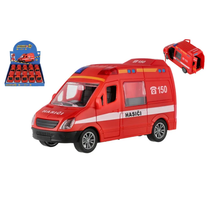 Teddies Auto hasiči plast 12cm na zotrvačník