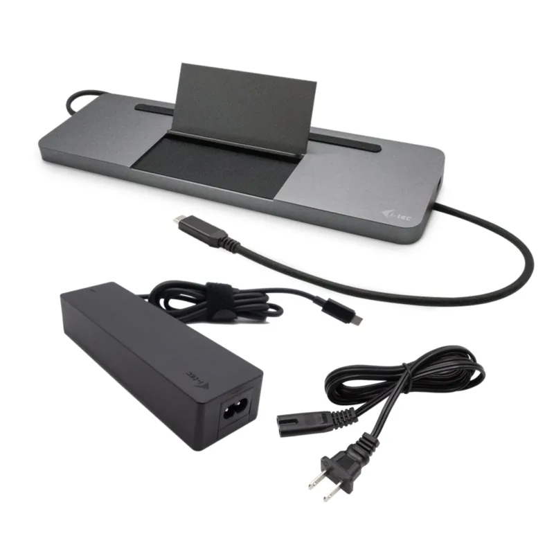 i-tec USB-C Metal Ergonomic 4K 3x Display Docking Station, PD 85W + i-tec Universal Charger 100W C31FLATPRO100