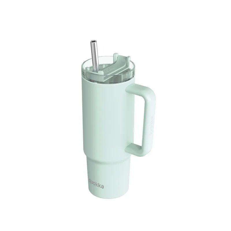 Quokka Nerezový termohrnček so slamkou Stream Turquoise 950 ml