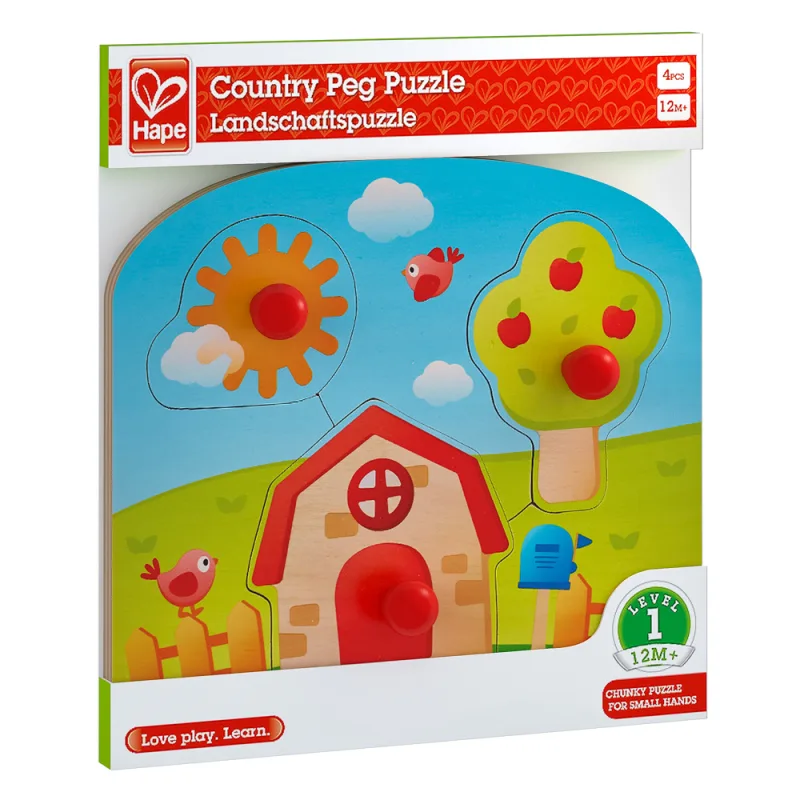 Hape Puzzle s úchytkami - Vidiek