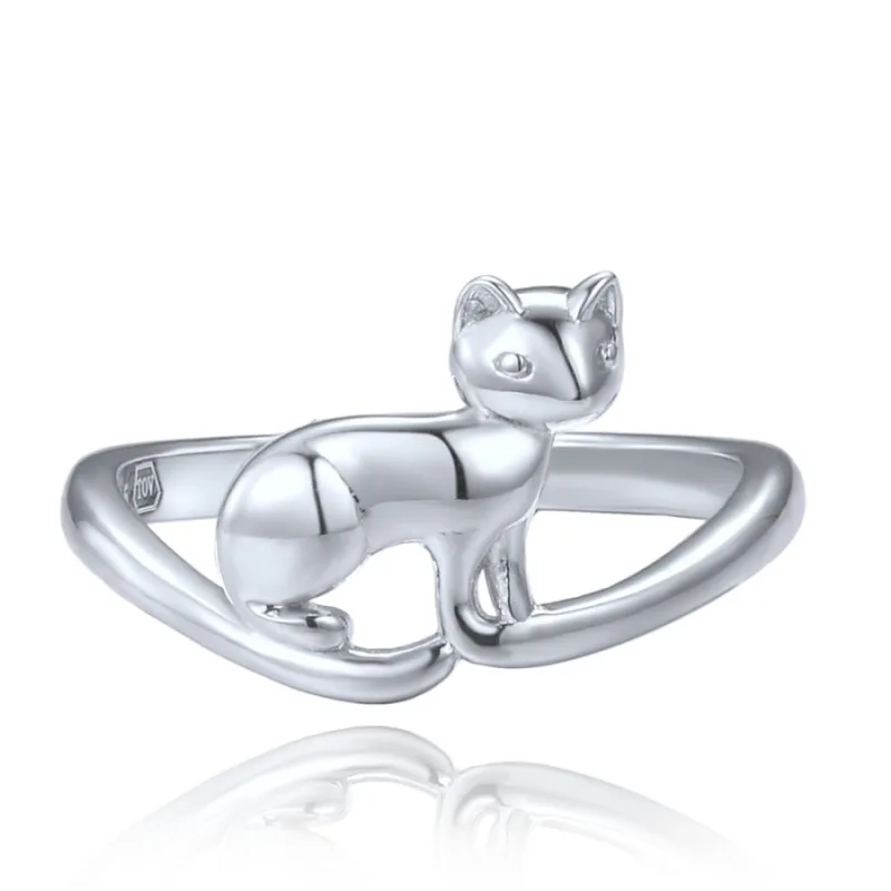 Strieborný prsteň mačka MINET JMAS0300SR, 52, 2.55 g