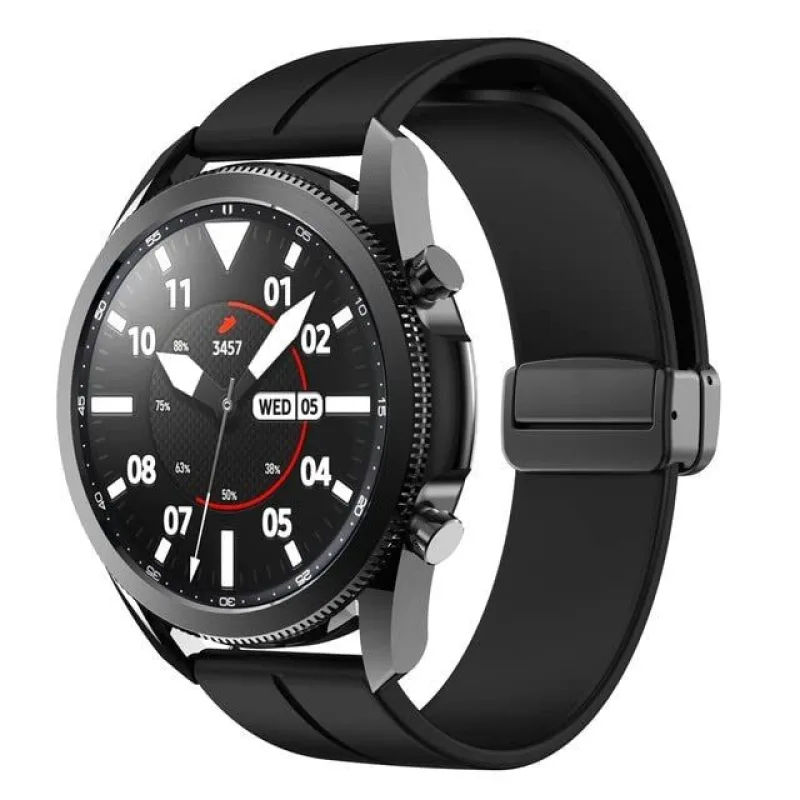 Silikonový řemínek s magnetickou přezkou 22 mm - Černý ESES 1530004020