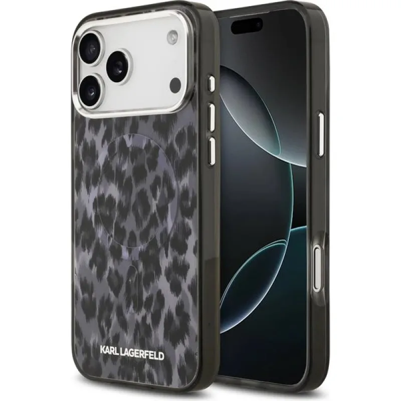 Karl Lagerfeld IML Leopard MagSafe kryt iPhone 17 Pro Max šedá 57983128216