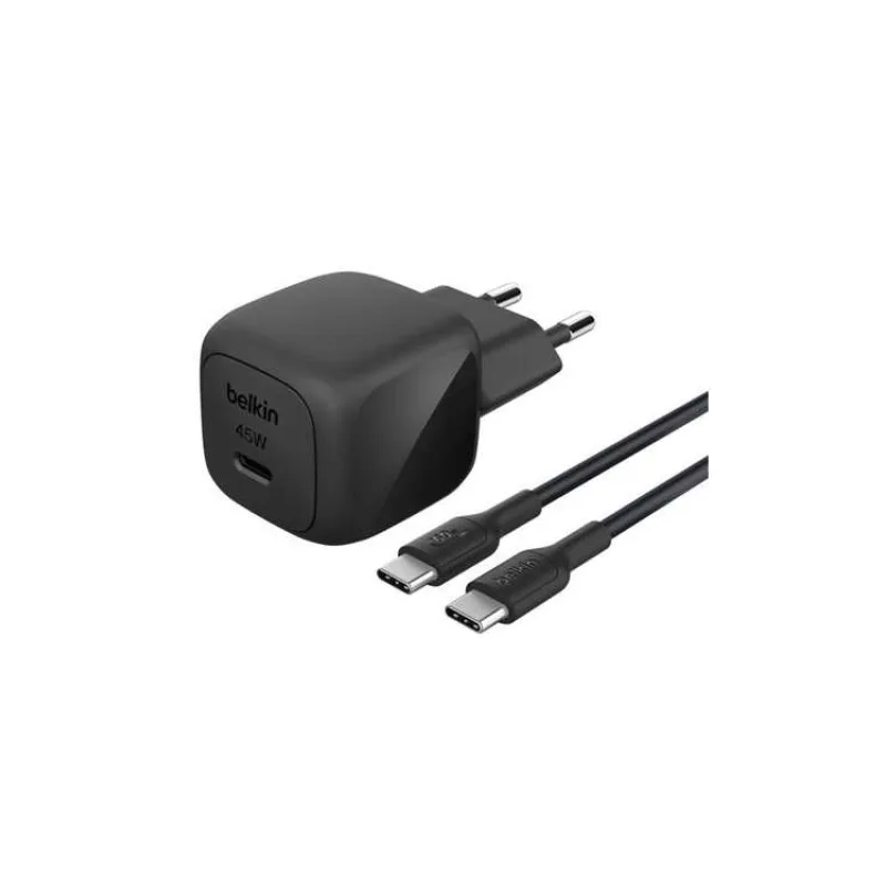 Belkin BOOST CHARGE™ 45W USB-C Power Delivery PPS nástěnná nabíječka + 1m USB-C na USB-C kabel, černá (WCA013kq1MBK-B6)
