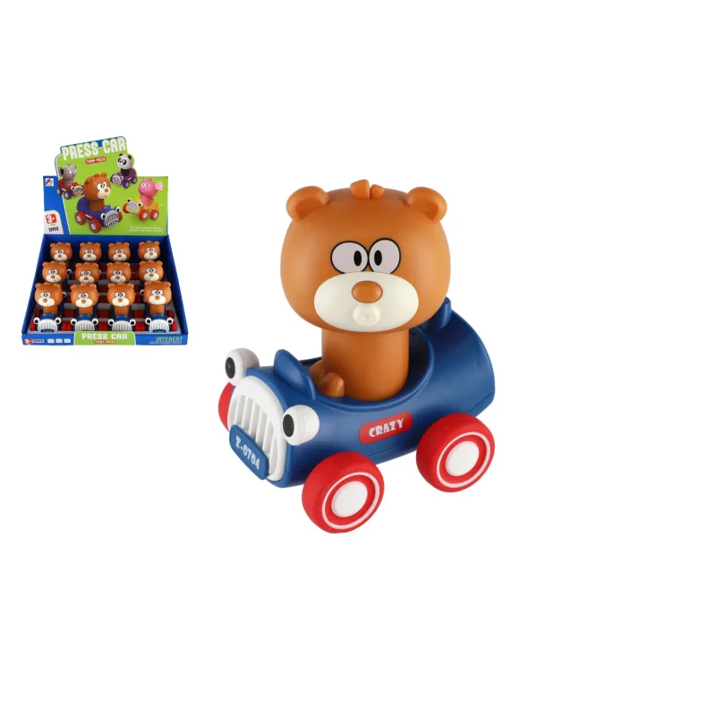 Teddies Medveď/Macko Stlač a choď plast 9x11cm na zotrvačník