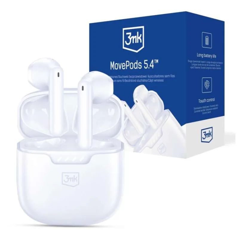 3mk bezdrátová stereo sluchátka FlowBuds 6.0 black, nabíjecí pouzdro, černá (5903108744713)