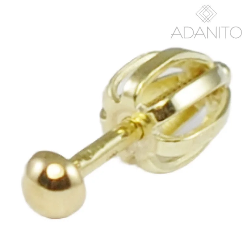 Zlatá náušnica pecka kusovka ADANITO BRZ5003G-1, 0.36 g