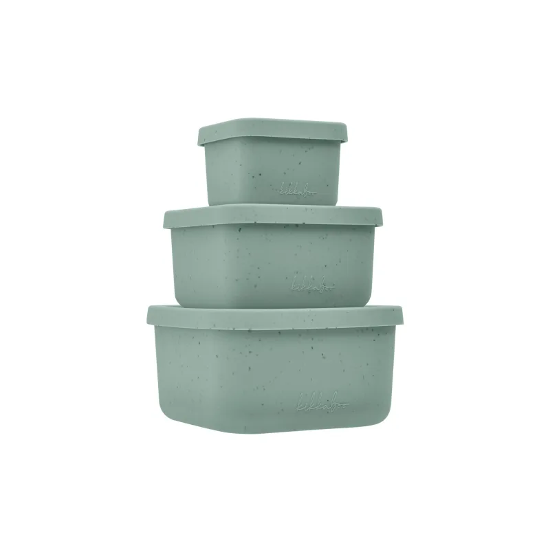 KikkaBoo Sada boxov na desiatu 3 ks Platinum Silicone Sage