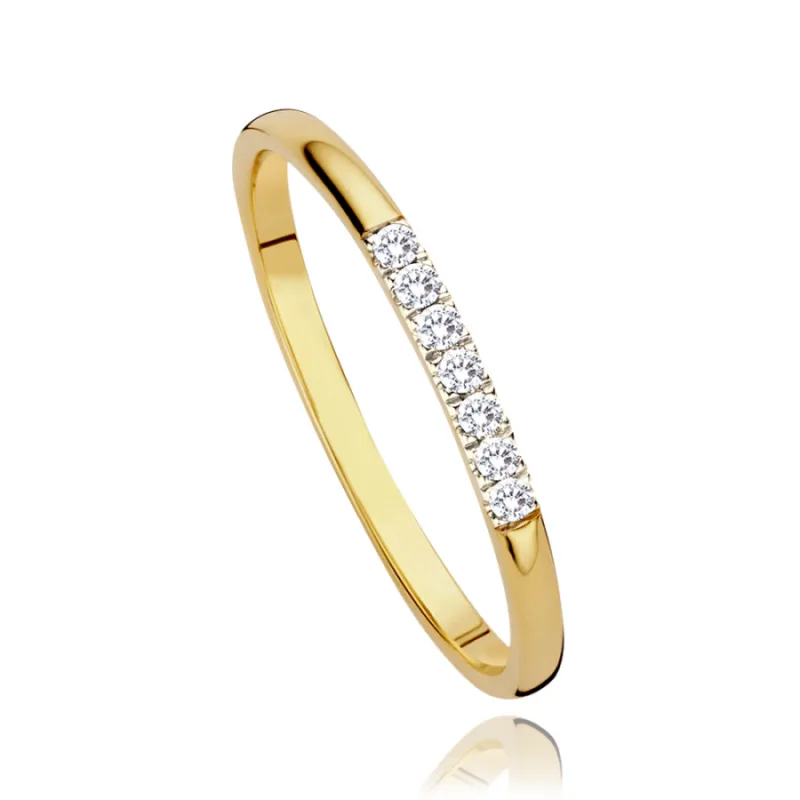 Elegantný zlatý prsteň s bielymi zirkónmi Au 585/1000 MINET JMG0027XGR, 60, 1.15 g