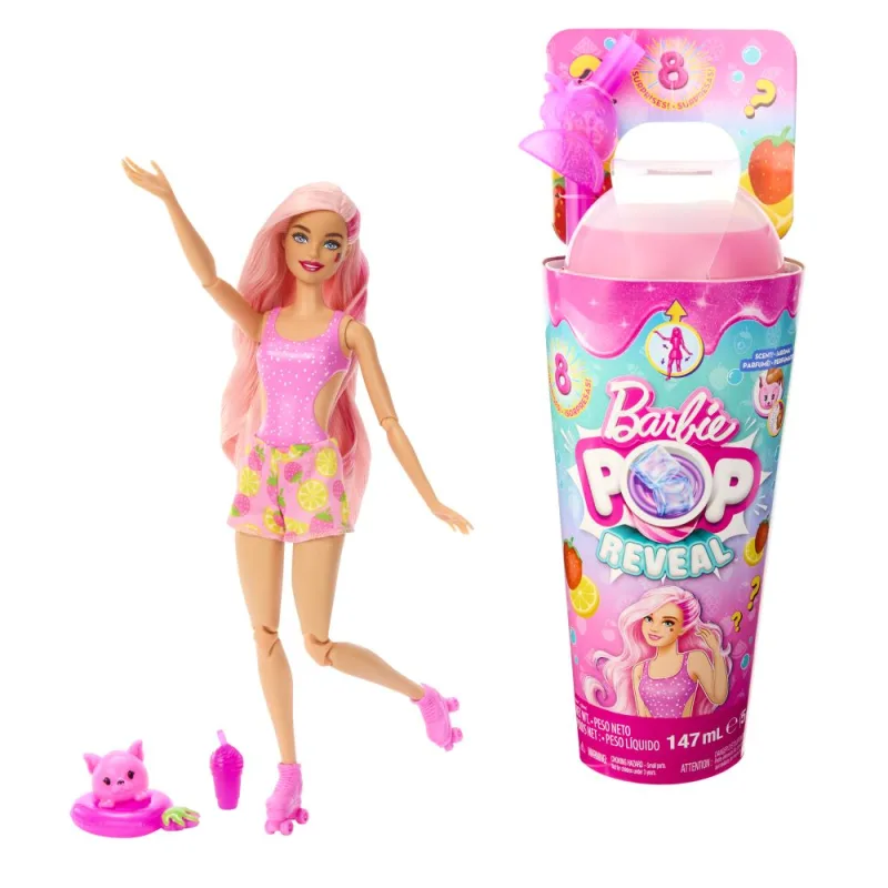 Mattel Barbie POP REVEAL BARBIE ŠŤAVNATÉ OVOCIE - JAHODOVÁ LIMONÁDA