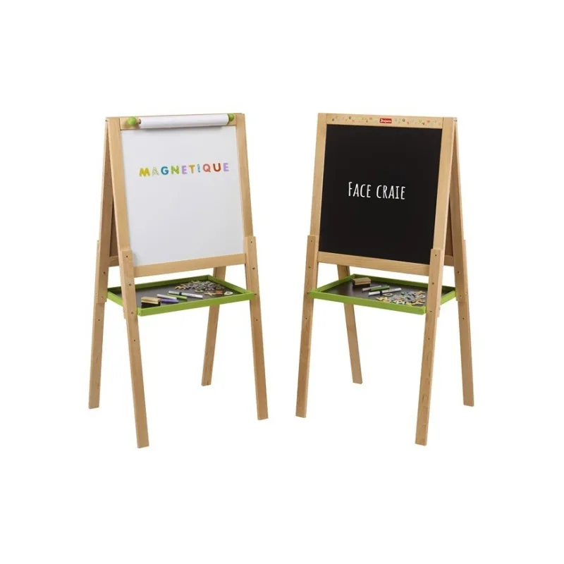 Jeujura Jeujura Drevená multifunkčná tabuľa 54x54 cm s rolkou papiera