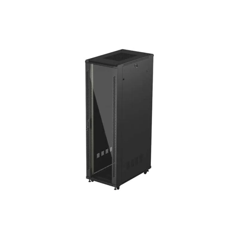 LANBERG INSTALAČNÍ SKŘÍŇOVÝ ROZVADĚČ 19" 42U 600X1000 ČERNÉ SKLENĚNÉ DVEŘE (PLOCHÉ BALENÍ) FF01-6042-12B
