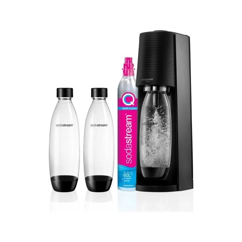 SodaStream Terra Black výrobník sody, mechanický, 2x 1l láhev…