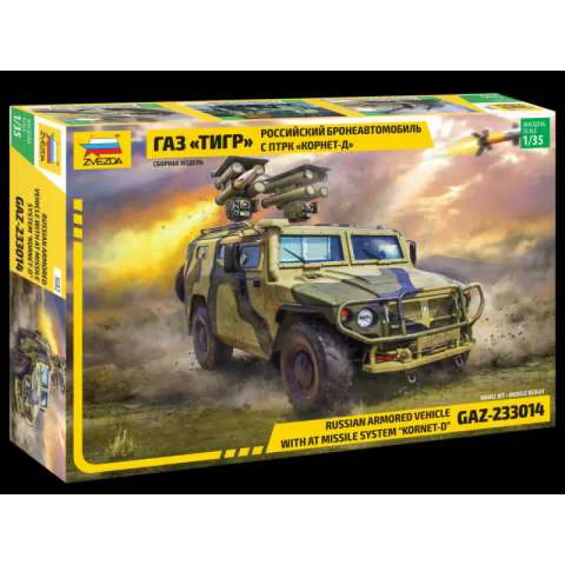 Zvezda Model Kit military 3682 - GAZ s protitankovým raketovým systémom "Kornet D" (1:35)