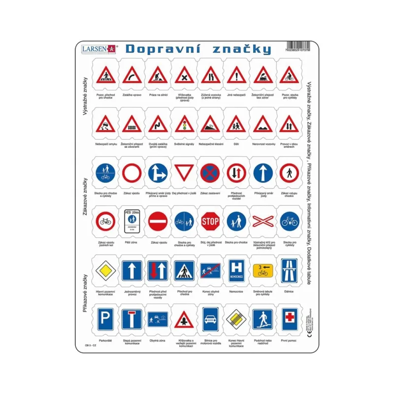 Larsen Vzdelávacie puzzle Dopravné značky 48 dielikov