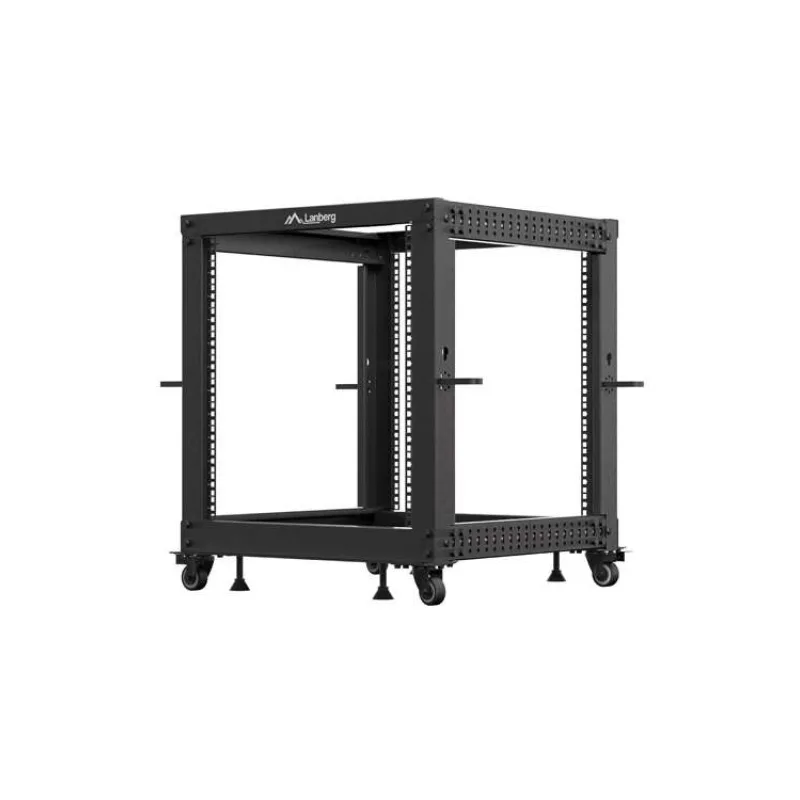 LANBERG OTVORENÝ RACK 12U 19" 600X600-1100 NASTAVITEĽNÝ ČIERNY (OR01-6112-B)