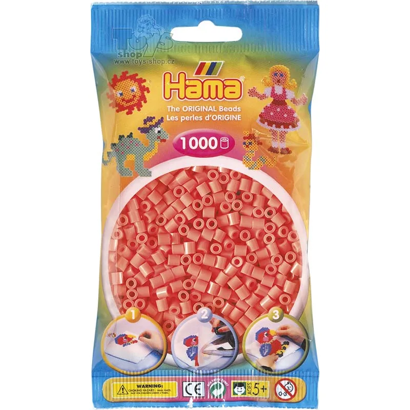 HAMA Pastelovo červené korálky v sáčku
