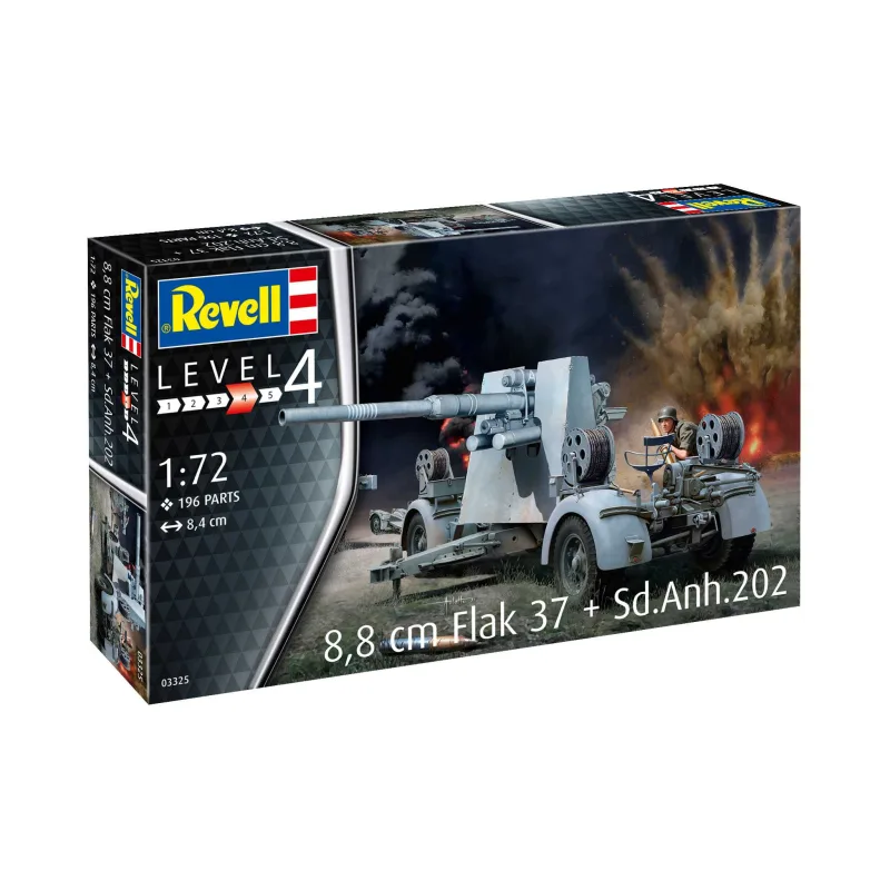 Revell Plastic ModelKit military 03325 - 8,8 cm Flak 37 + Sd.Anh.202 (1:72)