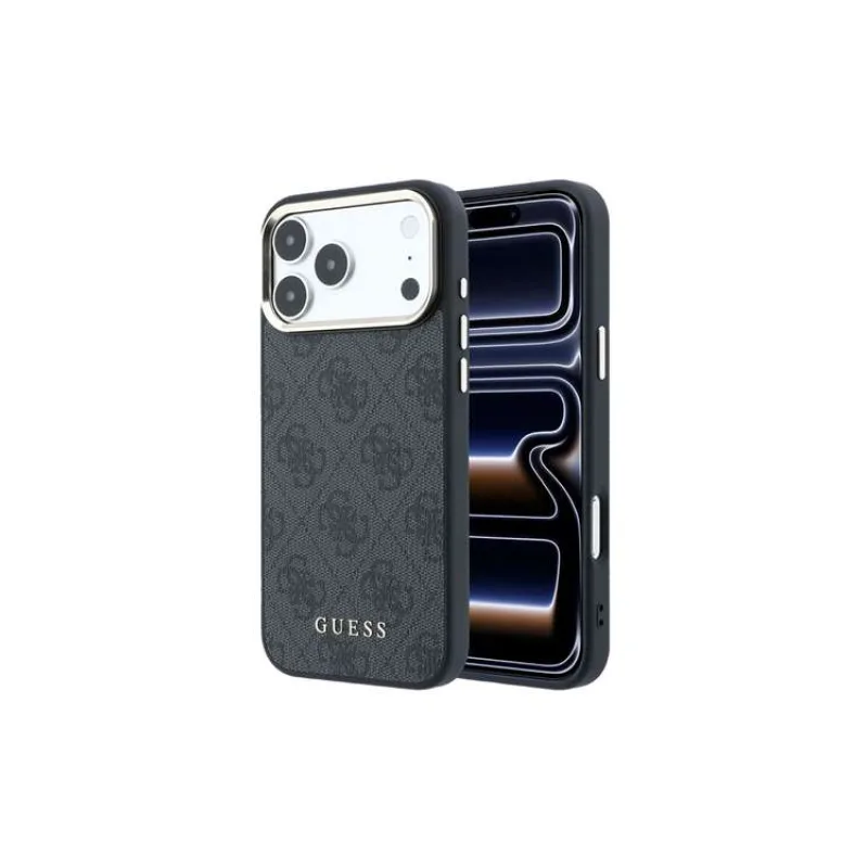 Guess PU Leather 4G Gold Frame MagSafe kryt iPhone 18 Pro Max čierny (57983131378)
