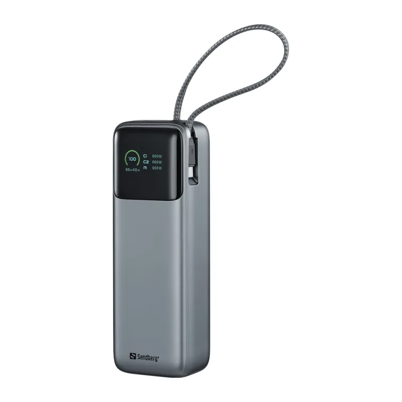 NONAME Sandberg All-in1 Powerbank 20000 mAh PD 130W, powerbanka s USB-C kabelem, černá 421-30