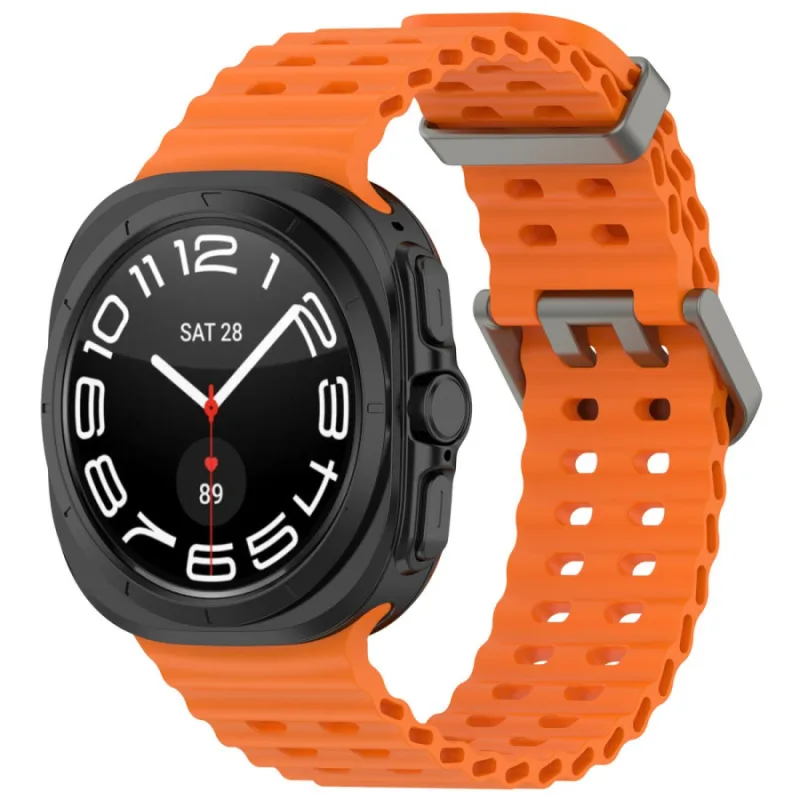 Silikonový dírkovaný řemínek pro Samsung Galaxy Watch Ultra 47 mm - Oranžový ESES 1530006168
