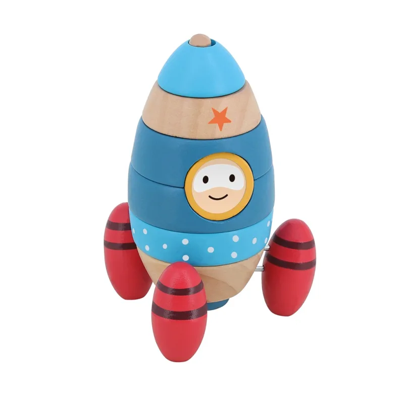 Vilac Vilac Drevená nasadzovacia veža s prekvapením Raketa