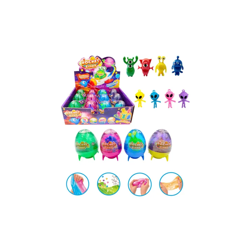 Teddies Sliz - hmota 100g ufo s mimozemšťanom 7cm 4 farby