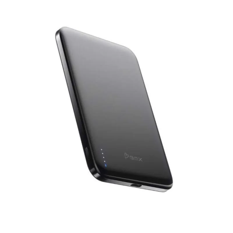 BMX SolidSafe™ Air Titanium 5K Qi2 Wireless Magnetic Power Bank, Black (BMX-B3-05-BL)
