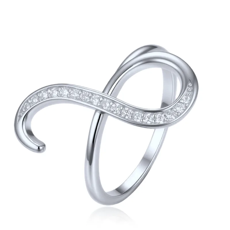 Elegantný strieborný prsteň s bielymi zirkónmi MINET JMAS0339SR, 56, 2.55 g
