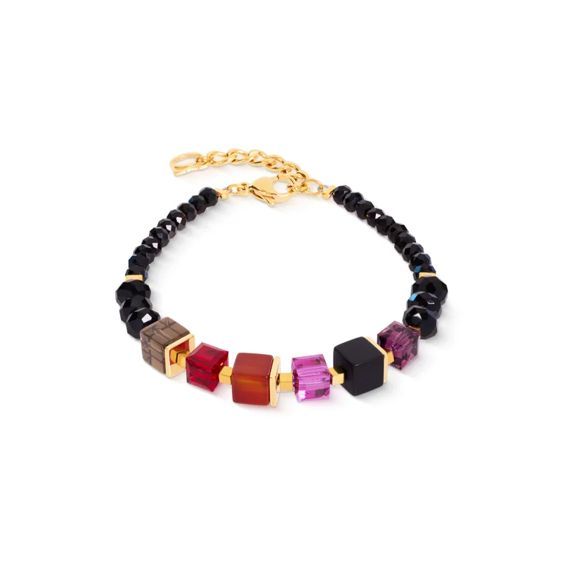 Dámsky náramok Coeur de Lion Cube Mix Precious Berry Gold 3034/30-0308