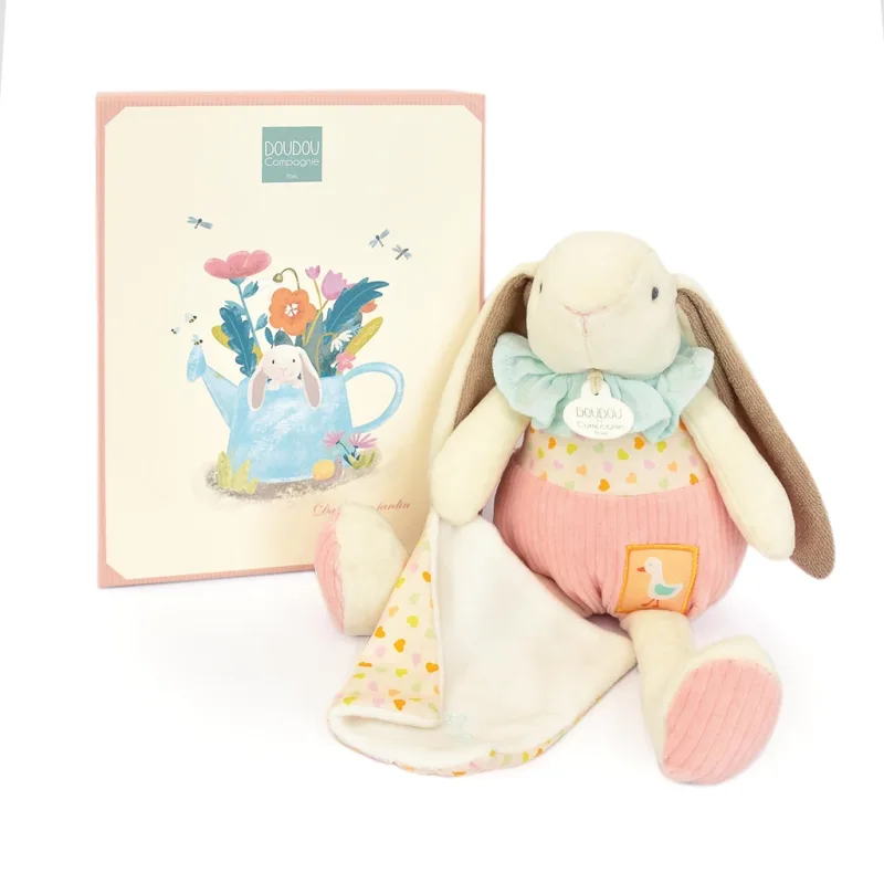 Doudou et Compagnie Paris Doudou Darčeková sada ružová Zajačik Ciboulette s dečkou 28 cm