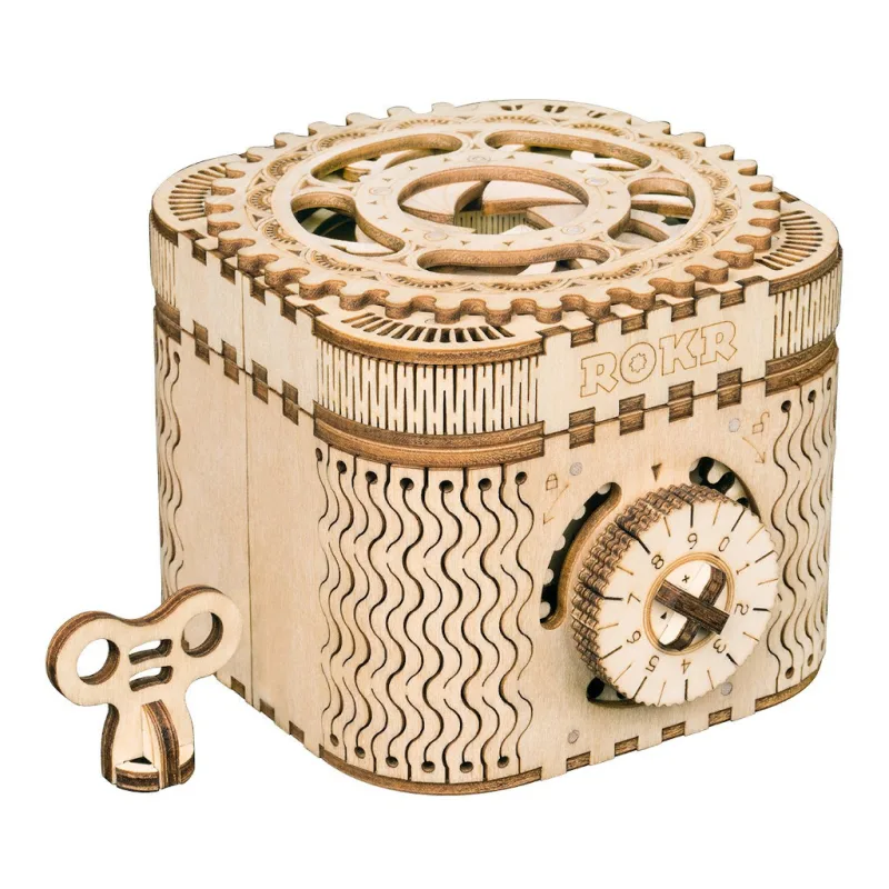 RoboTime RoboTime Drevené 3D mechanické puzzle Šperkovnica 123 ks