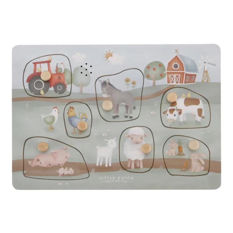 Little Dutch Vkladacie puzzle so zvukom Farma