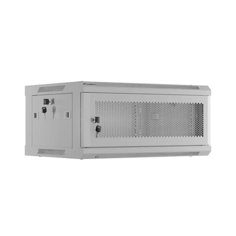 LANBERG NÁSTĚNNÁ INSTALAČNÍ SKŘÍŇ 19" 4U 600X450 ŠEDÉ PERFOROVANÉ DVEŘE (PLOCHÉ BALENÍ) WF01-6404-23S