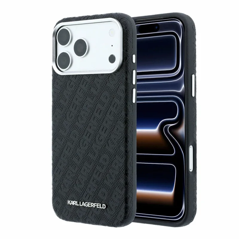 Karl Lagerfeld PU Grained Allover Semi Wrap Magsafe kryt iPhone 18 Pro…