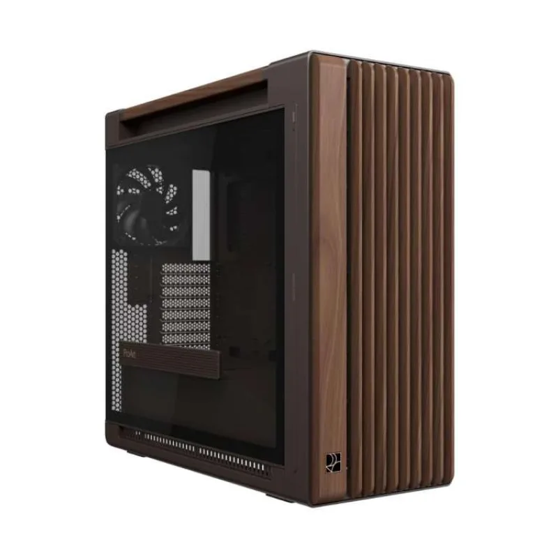 ASUS case PROART PA602 WALNUT WOOD RETRO TG, Mid Tower, průhledná bočnice, hnědá (90DC00J8-B09000)