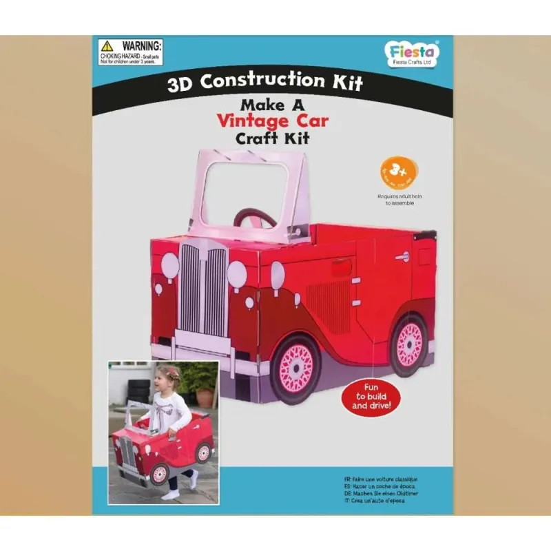 Fiesta Crafts 3D skladačka Vintage auto červené