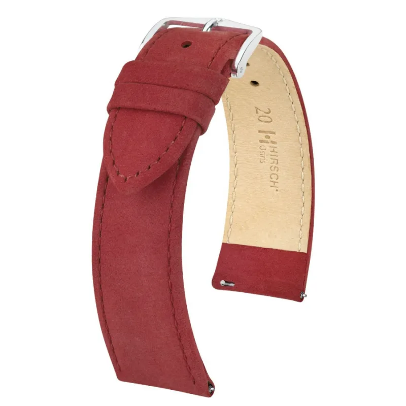Osiris Nubuk L - Kožený remienok na hodinky 20 mm bordový HIRSCH 03433061-2-20
