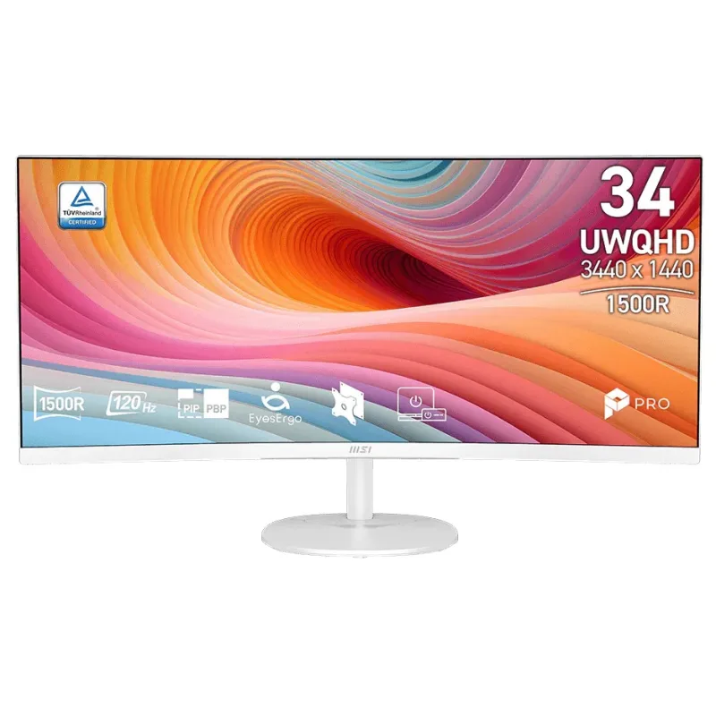MSI Pro/MP341CQW E12/34"/VA/UWQHD/120Hz/1ms/Bílá/3R PRO MP341CQW E12
