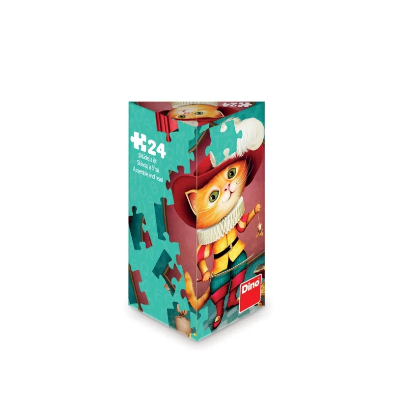 Dino Dino Puzzle triangel Kocúr v topánkach 24 dielikov