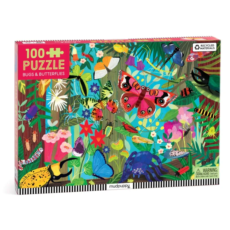 Mudpuppy Mudpuppy Puzzle Motýle a hmyz 100 dielikov